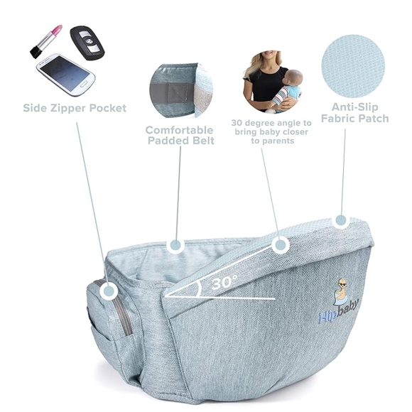 New!! Hipbaby Baby Hip Carrier In Green - Picture 2 of 4